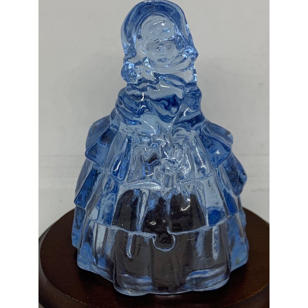Boyd Glass Shear Blue Colonial Lady Figurine